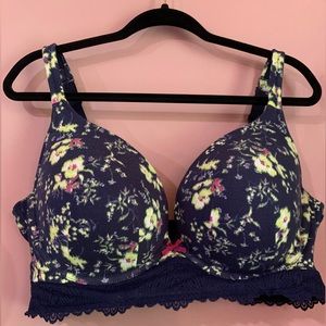 [Cacique] Floral Push Up Bra "Boost Plunge" 40DDD (40F)